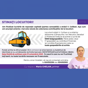 S-au finalizat lucrările de reparație capitală (partea carosabilă) a străzii V. Coliban