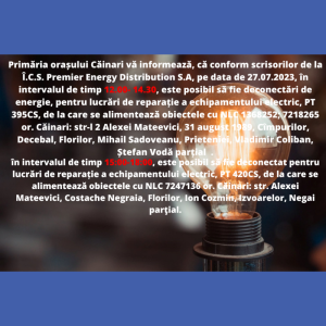 Informare cu privire la deconectări de energie electrică