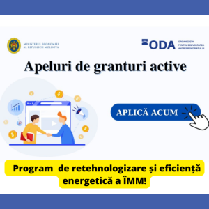 Program de retehnologizare și eficiență energetică a întreprinderilor mici și mijlocii!