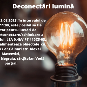 Anunț! Deconectări lumină