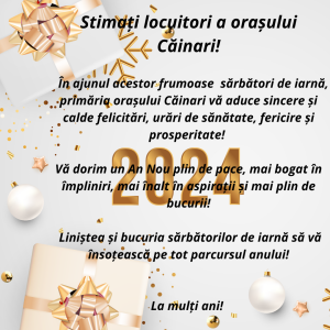 Mesaj de felicitare cu prilejul Anului Nou!