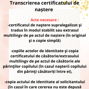 Transcrierea certificatului de naștere