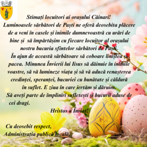 Mesaj de felicitare cu ocazia sărbătorilor Pascale