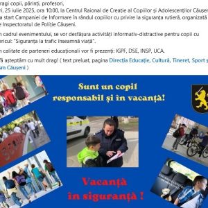 Campanie de informare în rândul copiilor „Siguranța la trafic înseamnă viață”