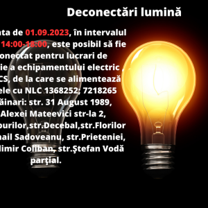 Informare cu privire la deconectări de energie electrică